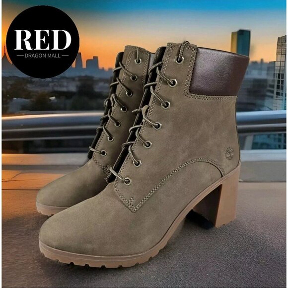 Timberland Allington 6'' Inch  Olive Nubuck Boots - Women's Size 10 - Picture 1 of 15